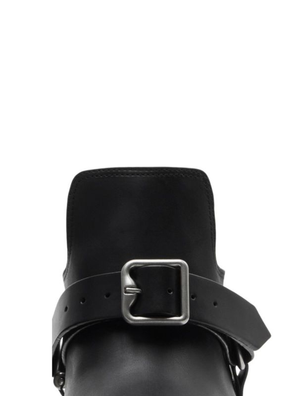 Burberry Black Saddle Leather Boots | Browns Boots