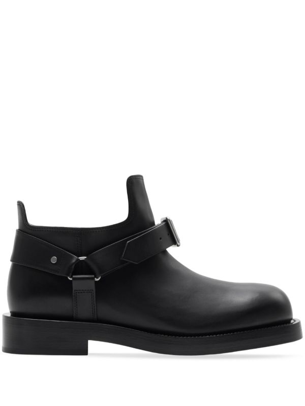 Burberry Black Saddle Leather Boots | Browns Boots