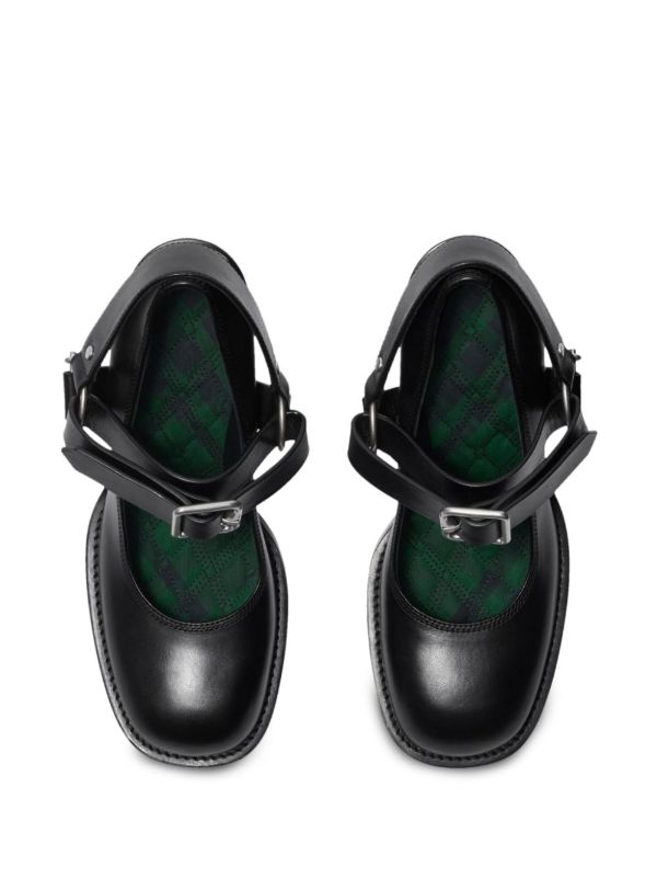 Burberry Black Stirrup 85 Leather Pumps | Browns Pumps