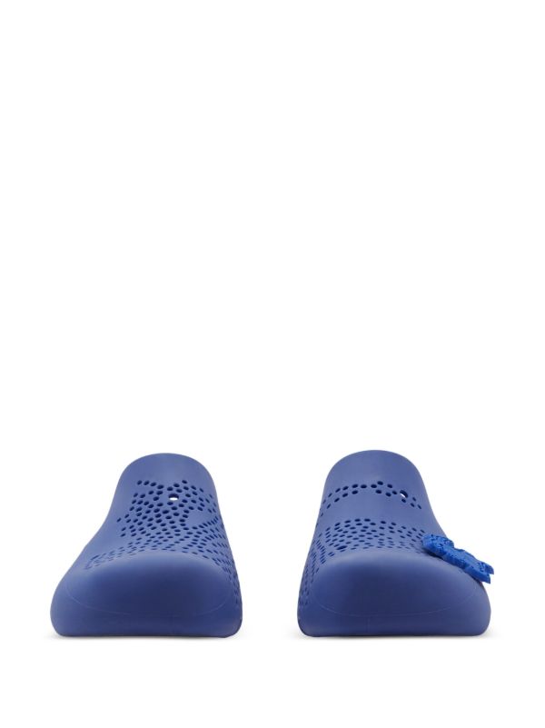 Burberry Blue Stingray Perforated Slippers | Browns Slippers