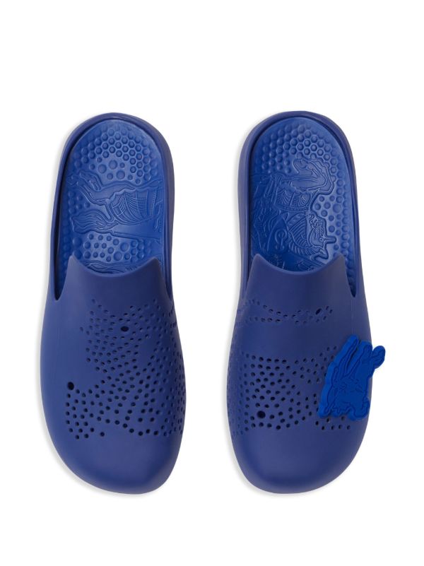 Burberry Blue Stingray Perforated Slippers | Browns Slippers