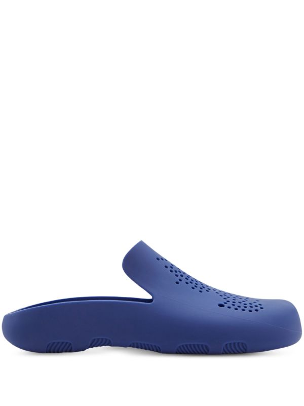 Burberry Blue Stingray Perforated Slippers | Browns Slippers