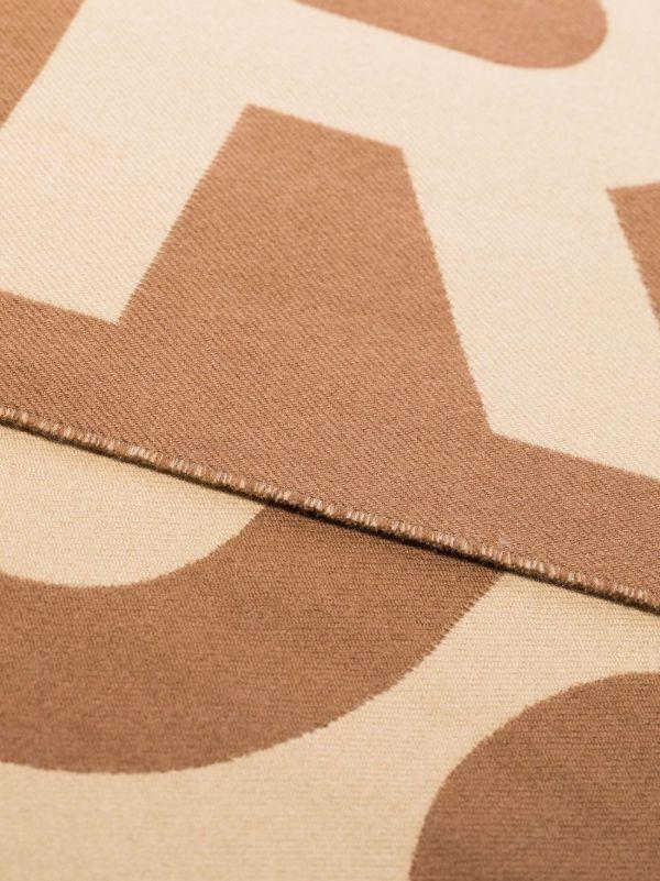 Burberry Brown Logo Wool Jacquard Scarf | Browns Scarves