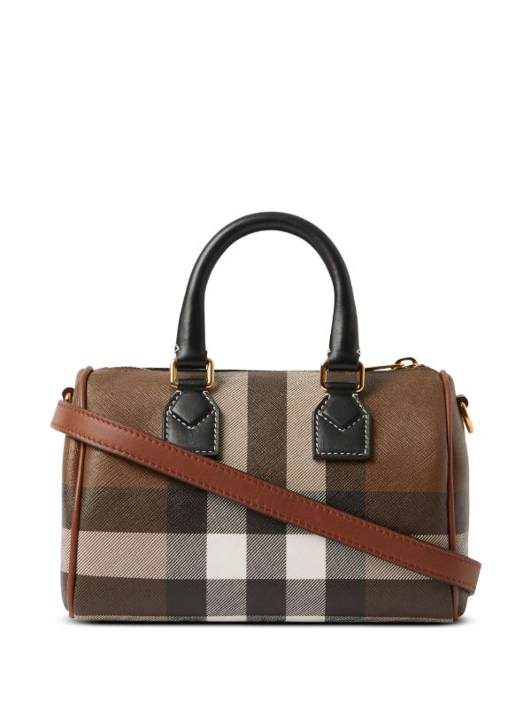 Burberry Brown Mini Checked Bowling Bag | Browns Mini Bags