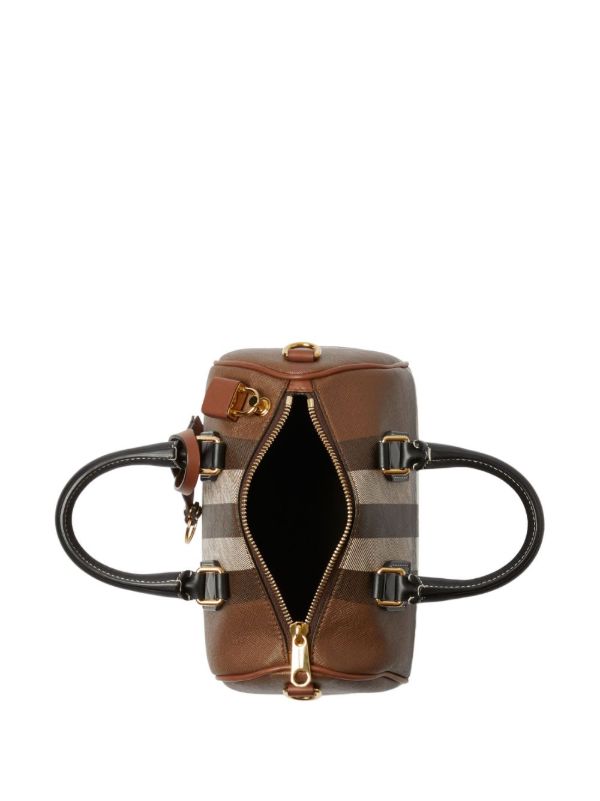 Burberry Brown Mini Checked Bowling Bag | Browns Mini Bags