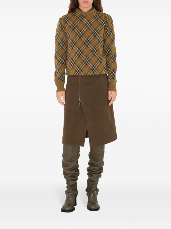 Burberry Check Wool Mohair Blend Sweater | Browns Knitted Sweaters