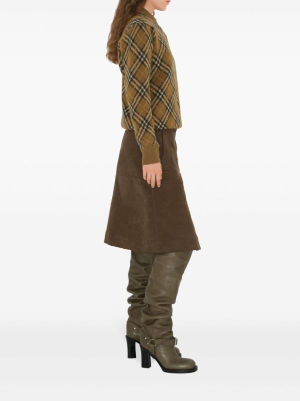 Burberry Check Wool Mohair Blend Sweater | Browns Knitted Sweaters