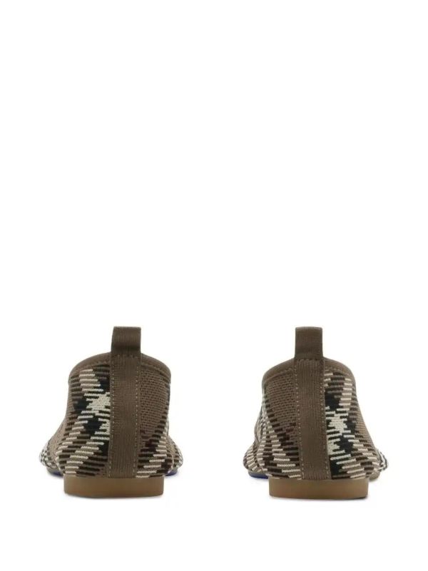 Burberry Checked Knitted Ballet Flats | Browns Ballerina Shoes