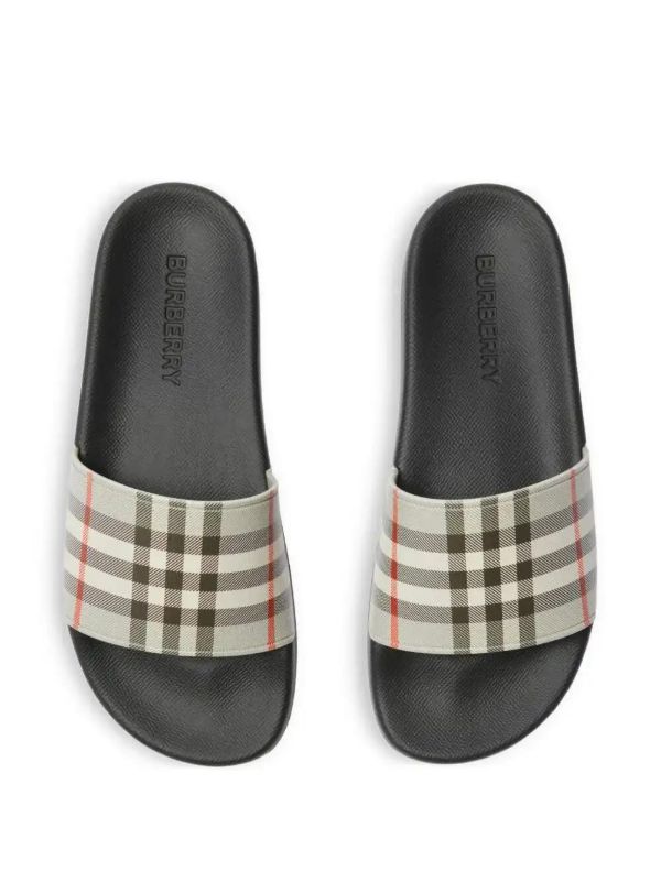 Burberry Checked Slides | Browns Flip Flops & Slides