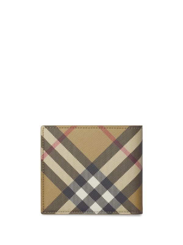 Burberry Neutral Check Print Bifold Wallet | Browns Wallets & Billfolds