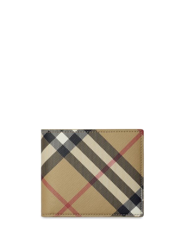 Burberry Neutral Check Print Bifold Wallet | Browns Wallets & Billfolds