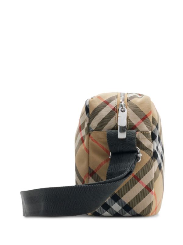 Burberry Neutral Checked Cross Body Bag | Browns Messenger Bags