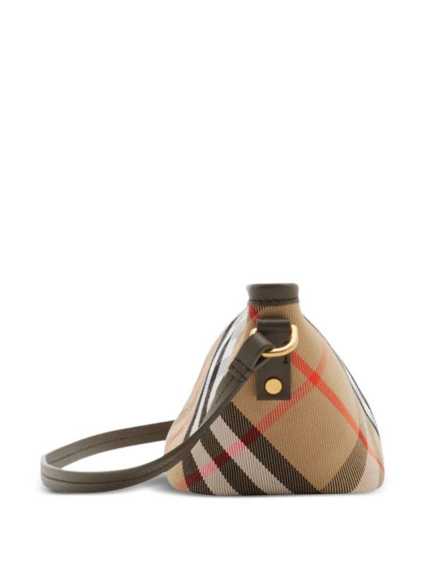 Burberry Neutral Checked Mini Shoulder Bag | Browns Shoulder Bags