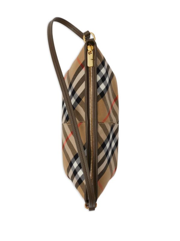 Burberry Neutral Checked Mini Shoulder Bag | Browns Shoulder Bags