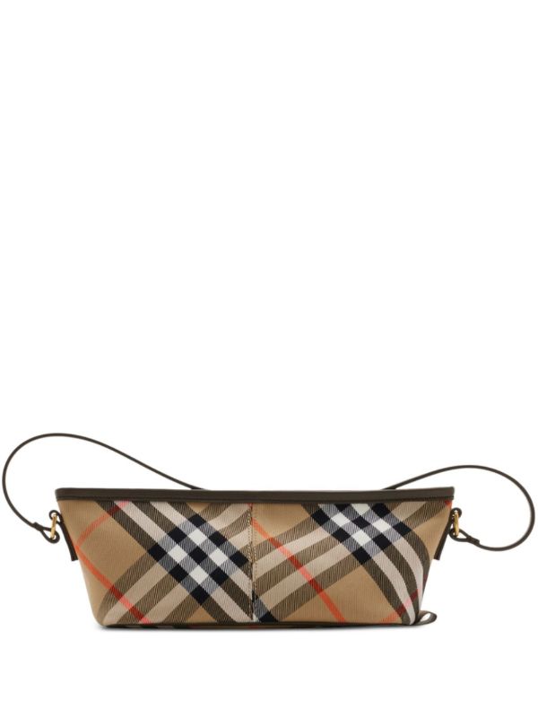Burberry Neutral Checked Mini Shoulder Bag | Browns Shoulder Bags