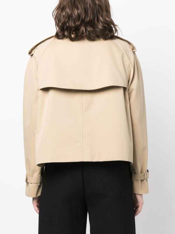 Burberry Neutral Haltye Short Trench Coat | Browns Fitted Jackets