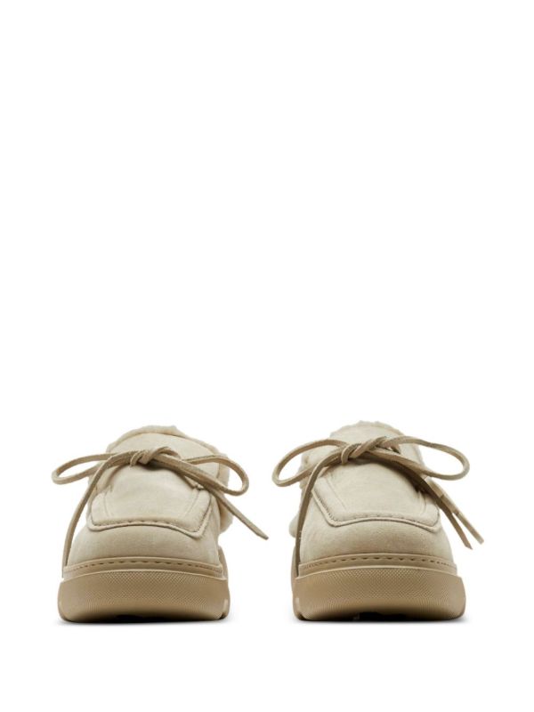 Burberry Neutral Stony Shearling Mules | Browns Mules