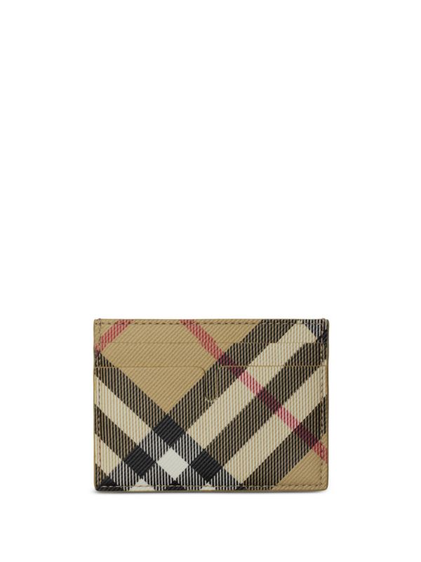 Burberry Neutral Vintage Check Card Holder | Browns Wallets & Billfolds