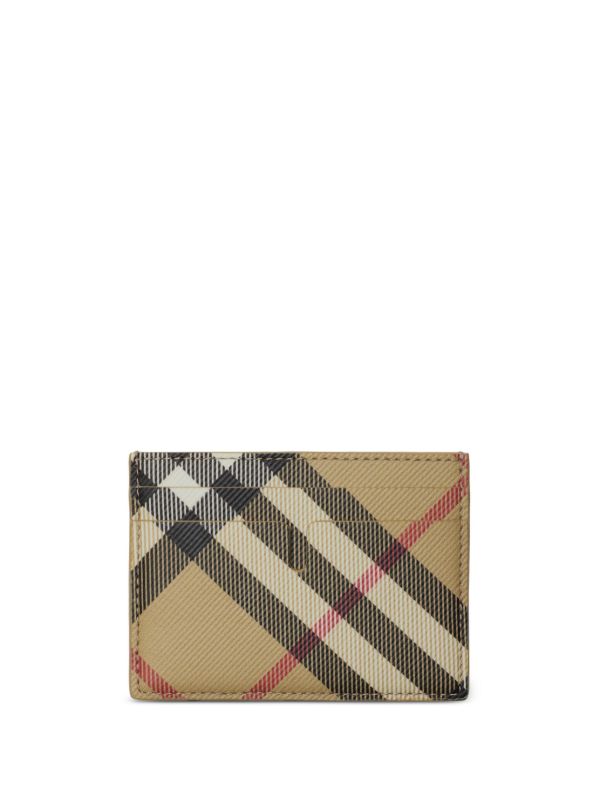 Burberry Neutral Vintage Check Card Holder | Browns Wallets & Billfolds