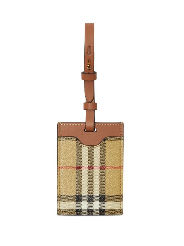 Burberry Neutral Vintage Check Luggage Tag | Browns Travel Accessories