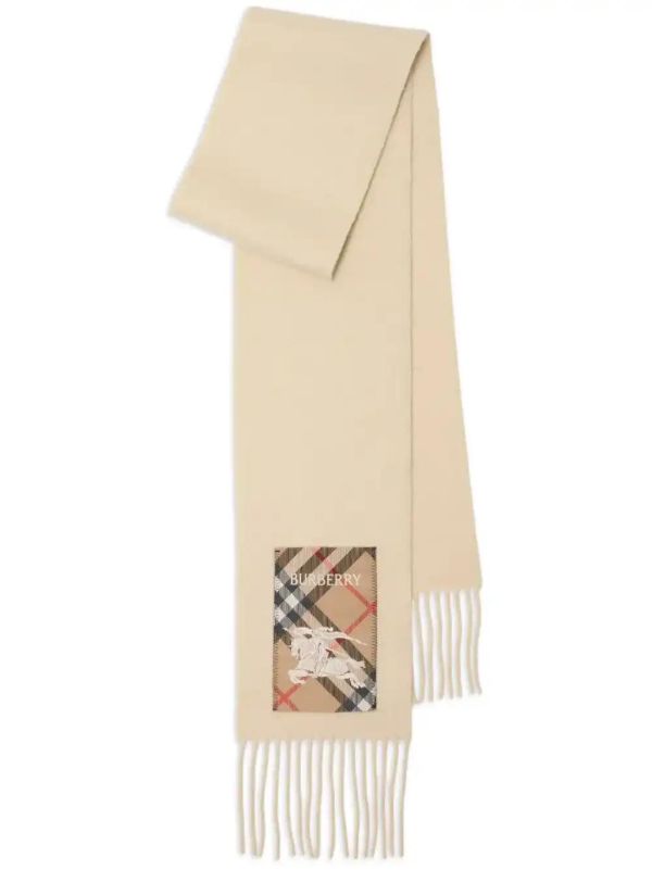 Burberry Neutrals Check Label Scarf | Browns Scarves