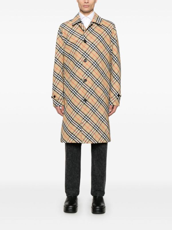 Burberry Vintage Check Coat | Browns Single Breasted Coats