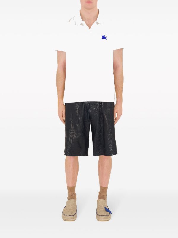 Burberry White Equestrian Knight Design Cotton Polo Shirt | Browns Polo Shirts