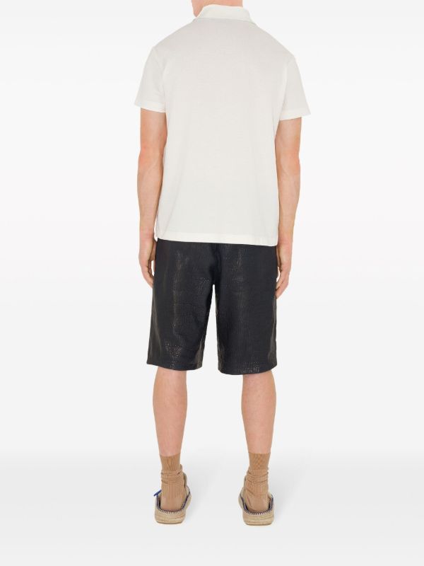 Burberry White Equestrian Knight Design Cotton Polo Shirt | Browns Polo Shirts