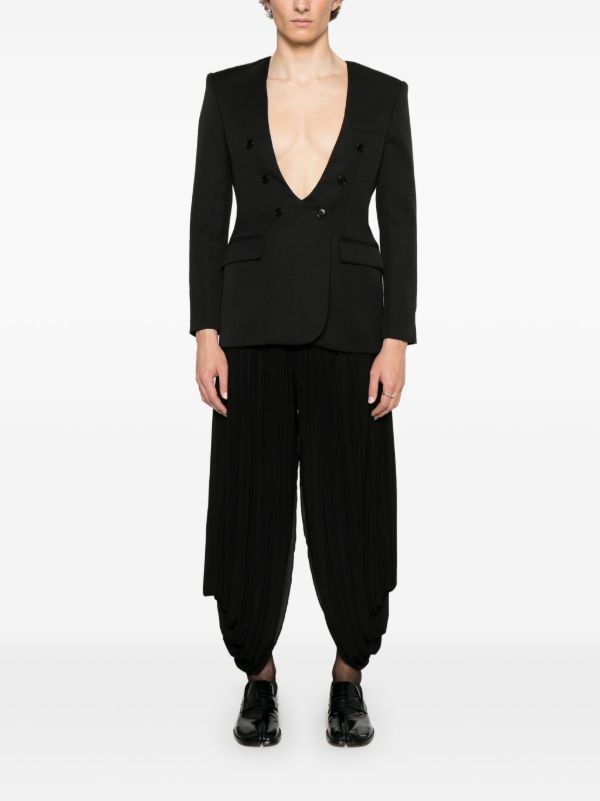 Burc Akyol Black Asymmetric Trousers | Browns Cropped Pants