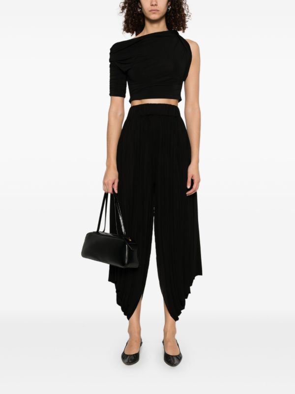 Burc Akyol Black Asymmetric Trousers | Browns Cropped Pants