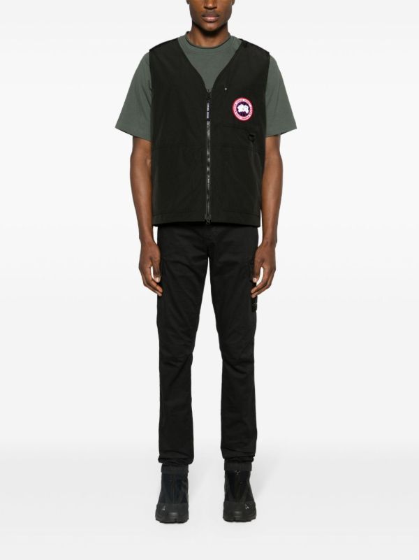 Canada Goose Black Logo-appliqué Zip-up Gilet | Browns Waistcoats & Gilets