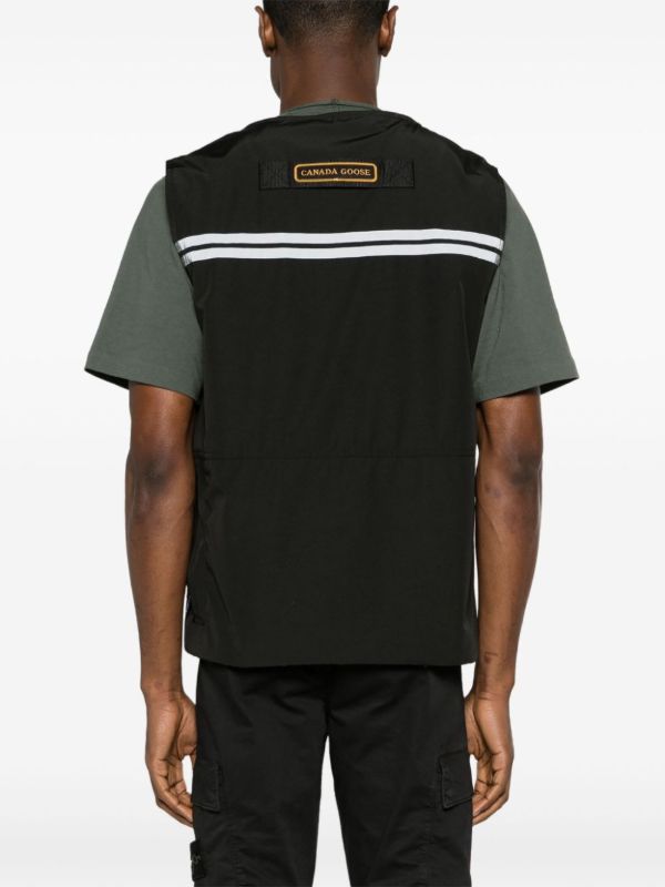 Canada Goose Black Logo-appliqué Zip-up Gilet | Browns Waistcoats & Gilets