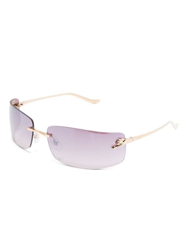Cartier Eyewear Gold Rimless Sunglasses | Browns Sunglasses
