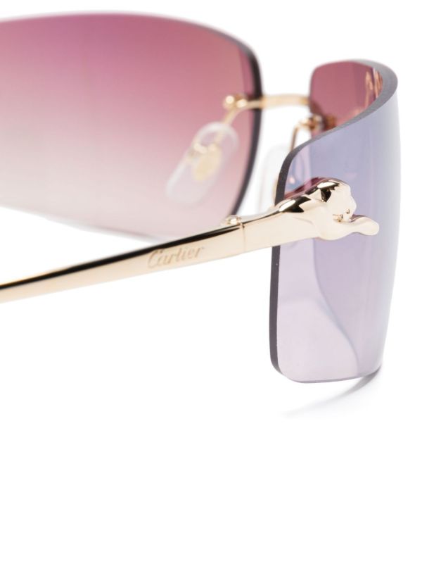 Cartier Eyewear Gold Rimless Sunglasses | Browns Sunglasses