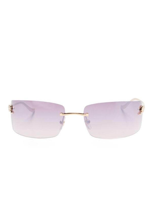 Cartier Eyewear Gold Rimless Sunglasses | Browns Sunglasses