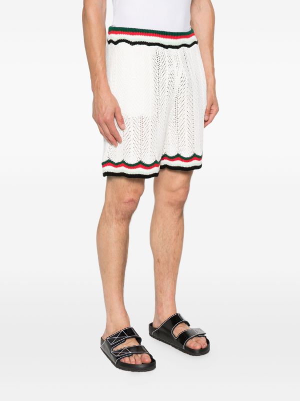 Casablanca Chevron Faux Crochet Shorts | Browns Bermuda Shorts