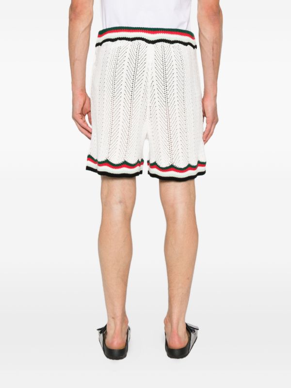 Casablanca Chevron Faux Crochet Shorts | Browns Bermuda Shorts