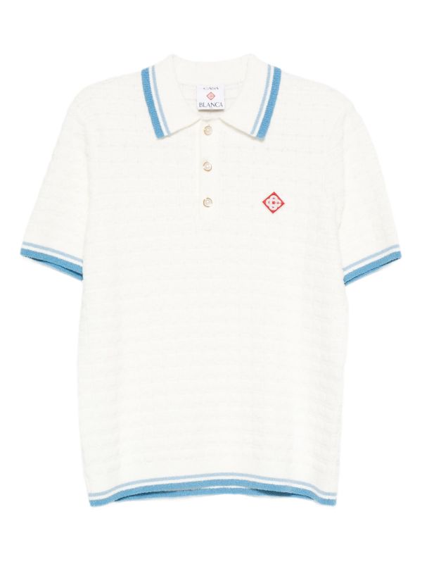 Casablanca cotton bouclé polo shirt | Browns Polo Shirts