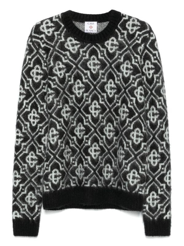 Casablanca monogram-pattern knitted sweater | Browns Knitted Sweaters