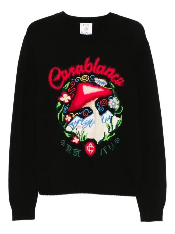 Casablanca mushroom-embroidered sweater | Browns Knitted Sweaters