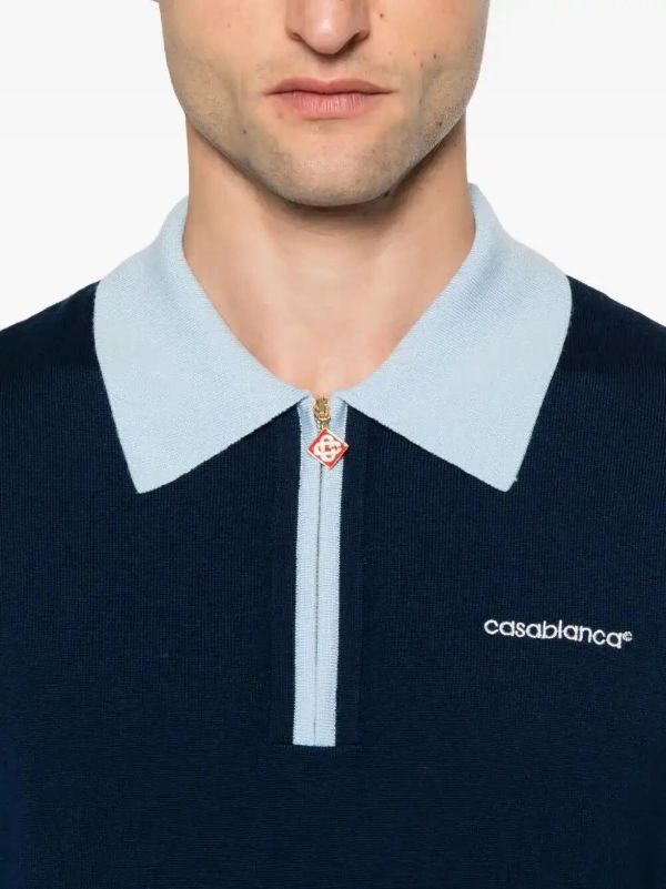 Casablanca Tennis Zip-front Polo Shirt | Browns Polo Shirts