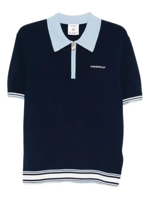 Casablanca Tennis zip-front polo shirt | Browns Polo Shirts