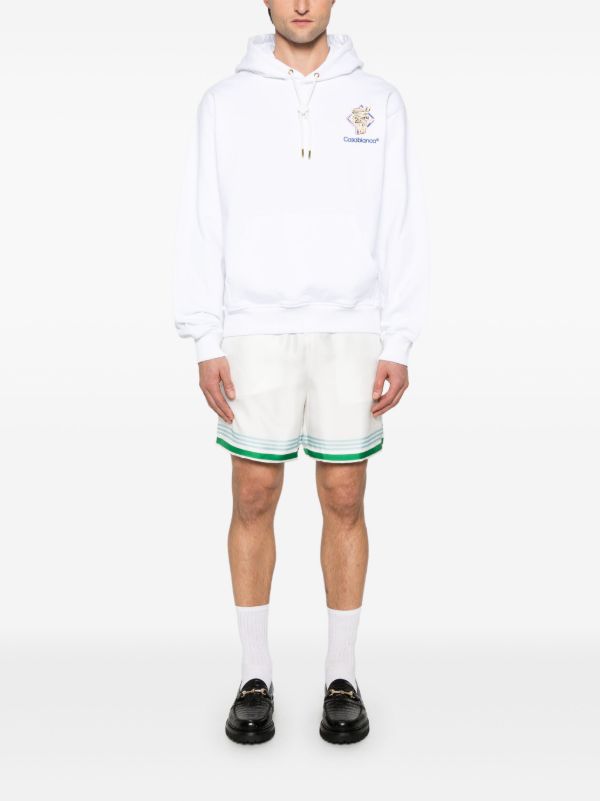 Casablanca White Logo-Print Hoodie | Browns Hoodies