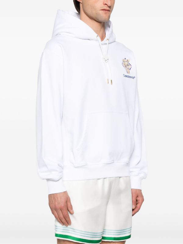 Casablanca White Logo-Print Hoodie | Browns Hoodies