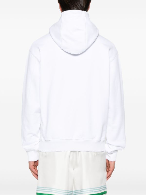 Casablanca White Logo-Print Hoodie | Browns Hoodies