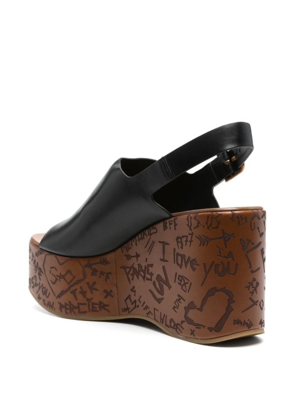 Chloé 80mm Maxime Wedge Sandals | Browns Sandals