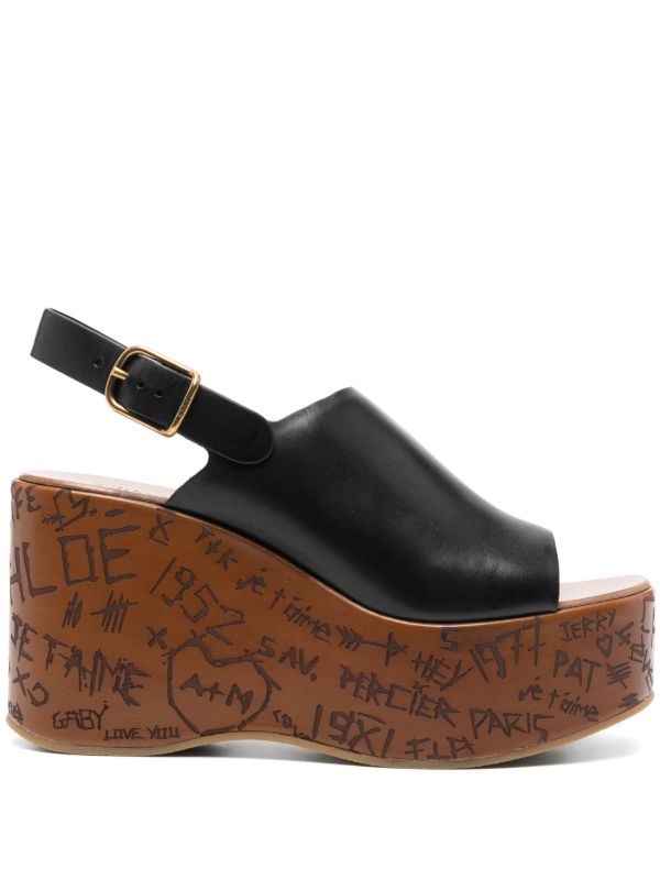 Chloé 80mm Maxime wedge sandals | Browns Sandals
