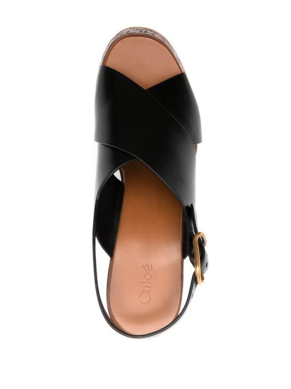 Chloé Black Maxime 130 Wedge Sandals | Browns Sandals