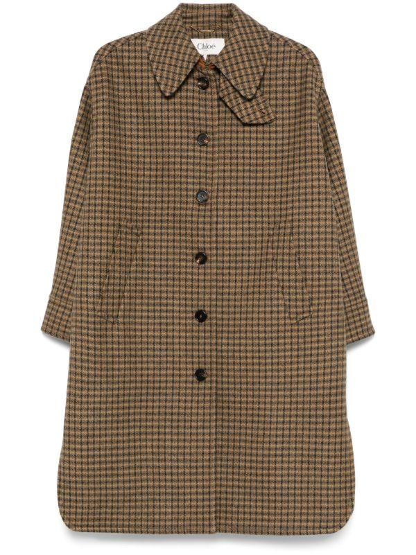 Chloé Checked Wool Single-Breasted Coat | Browns Single Breasted Coats