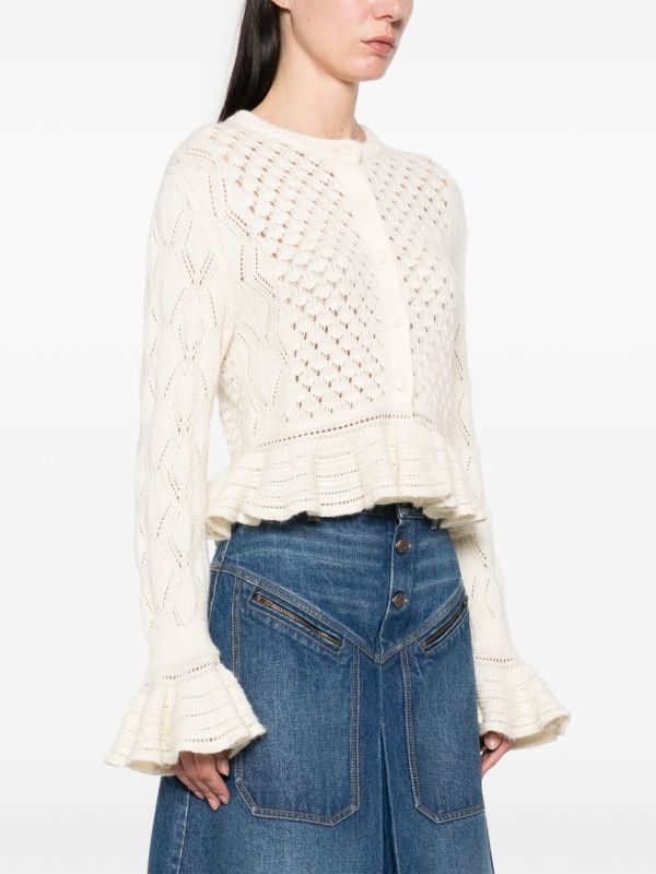 Chloé Crochet Ruffled Cardigan | Browns Cardigans